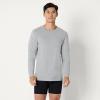 image:imageAmazon Essentials Mens Slim Fit Cotton Crew Neck UndershirtsBlackGrey Heather Long Sleeve