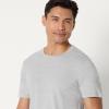 image:imageAmazon Essentials Mens Slim Fit Cotton Crew Neck UndershirtsBlackGrey Heather Short Sleeve