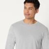 image:imageAmazon Essentials Mens Slim Fit Cotton Crew Neck UndershirtsMedium Grey HeatherNavy Long Sleeve