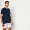 image:imageAmazon Essentials Mens Slim Fit Cotton Crew Neck UndershirtsMedium Grey HeatherNavy Short Sleeve