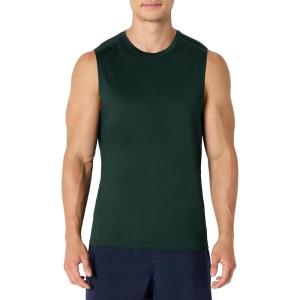 image:imageAmazon Essentials Mens Active Quick Dry MoistureWicking Tech Stretch Lightweight Sleeveless Muscle Shirt MultipacksDark Green