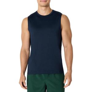 image:imageAmazon Essentials Mens Active Quick Dry MoistureWicking Tech Stretch Lightweight Sleeveless Muscle Shirt MultipacksNavy