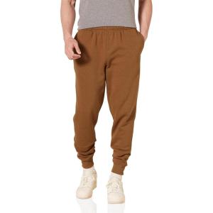 image:imageAmazon Essentials Mens RelaxedFit Fleece Joggers SweatpantsDark Tan