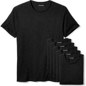 image:imageAmazon Essentials Mens Slim Fit Cotton Crew Neck UndershirtsBlack Short Sleeve