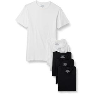 image:imageAmazon Essentials Mens Slim Fit Cotton Crew Neck UndershirtsBlackWhite Short Sleeve