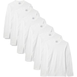image:imageAmazon Essentials Mens Slim Fit Cotton Crew Neck UndershirtsWhite Long Sleeve