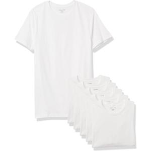 image:imageAmazon Essentials Mens Slim Fit Cotton Crew Neck UndershirtsWhite Short Sleeve