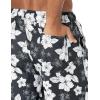 image:imageAmazon Essentials Mens 9 Swim Trunks with Mesh Lining Pockets Drawstring ClosureBlack Hibiscus Flower