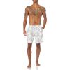 image:imageAmazon Essentials Mens 9 Swim Trunks with Mesh Lining Pockets Drawstring ClosureGrey Hibiscus Flower