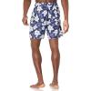 image:imageAmazon Essentials Mens 9 Swim Trunks with Mesh Lining Pockets Drawstring ClosureNavy Hibiscus Flower
