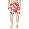 image:imageAmazon Essentials Mens 9 Swim Trunks with Mesh Lining Pockets Drawstring ClosureRed Hibiscus Flower