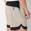 image:imageAmazon Essentials Mens Athletic Performance Stretch Contrast Woven Gym Training Short with 6 InseamBeigeBlack