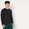 image:imageAmazon Essentials Mens Athletic Soft Performance Lightweight Long Sleeve Gym Workout ShirtSpace Dye Black
