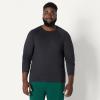 image:imageAmazon Essentials Mens Athletic Soft Performance Lightweight Long Sleeve Gym Workout ShirtSpace Dye Black
