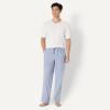 image:imageAmazon Essentials Mens Full Length Relaxed Fit Lounge Sleepwear Pajama Bottom Pants Cotton Stretch PoplinCheckCornflower Blue