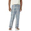 image:imageAmazon Essentials Mens Full Length Relaxed Fit Lounge Sleepwear Pajama Bottom Pants Cotton Stretch PoplinDusty BlueNavy Plaid