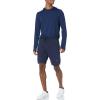 image:imageAmazon Essentials Mens Long Sleeve Quick Dry Performance Tech Hooded Workout TShirtNavy Space Dye