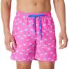 image:imageAmazon Essentials Mens Swim Trunks with Mesh Lining Pockets Drawstring ClosureBright Pink Flamingo