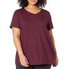 image:imageAmazon Essentials Womens Active Quick Dry Tech Stretch Relaxed Fit ShortSleeve VNeck TShirt Available in Plus Size Pack of 2