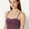image:imageAmazon Essentials Womens Bandeau One Piece SwimsuitBrick Red Lilac Leopard