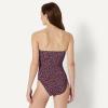 image:imageAmazon Essentials Womens Bandeau One Piece SwimsuitBrick Red Lilac Leopard