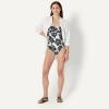 image:imageAmazon Essentials Womens Bandeau One Piece SwimsuitCream Black Floral