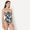 image:imageAmazon Essentials Womens Bandeau One Piece SwimsuitCream Black Floral