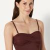 image:imageAmazon Essentials Womens Bandeau One Piece SwimsuitDeep Brown