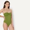 image:imageAmazon Essentials Womens Bandeau One Piece SwimsuitOlive