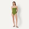 image:imageAmazon Essentials Womens Bandeau One Piece SwimsuitOlive