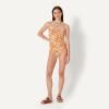 image:imageAmazon Essentials Womens Bandeau One Piece SwimsuitRust Orange Abstract Palms