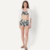 image:imageAmazon Essentials Womens Boy Short Swim Bikini Bottom with Full CoverageCream Black Floral