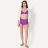 image:imageAmazon Essentials Womens Boy Short Swim Bikini Bottom with Full CoverageViolet