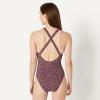 image:imageAmazon Essentials Womens CrissCross Back OnePiece SwimsuitBrick Red Lilac Leopard