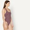 image:imageAmazon Essentials Womens CrissCross Back OnePiece SwimsuitBrick Red Lilac Leopard
