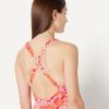 image:imageAmazon Essentials Womens CrissCross Back OnePiece SwimsuitBright Poppy Red Folk Floral