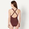 image:imageAmazon Essentials Womens CrissCross Back OnePiece SwimsuitDeep Brown