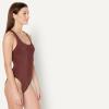 image:imageAmazon Essentials Womens CrissCross Back OnePiece SwimsuitDeep Brown