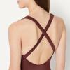image:imageAmazon Essentials Womens CrissCross Back OnePiece SwimsuitDeep Brown