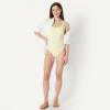 image:imageAmazon Essentials Womens CrissCross Back OnePiece SwimsuitLight Yellow