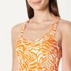 image:imageAmazon Essentials Womens CrissCross Back OnePiece SwimsuitRust Orange Abstract Palms