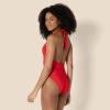 image:imageAmazon Essentials Womens Halter One Piece SwimsuitBright Poppy Red