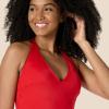 image:imageAmazon Essentials Womens Halter One Piece SwimsuitBright Poppy Red