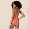 image:imageAmazon Essentials Womens Halter One Piece SwimsuitBright Red Multi Folk Floral