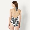 image:imageAmazon Essentials Womens Halter One Piece SwimsuitCream Black Floral