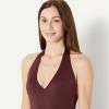 image:imageAmazon Essentials Womens Halter One Piece SwimsuitDeep Brown