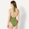 image:imageAmazon Essentials Womens Halter One Piece SwimsuitOlive