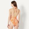 image:imageAmazon Essentials Womens Halter One Piece SwimsuitRust Orange Abstract Palms