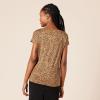 image:imageAmazon Essentials Womens Jersey RegularFit ShortSleeve BoatNeck TShirtBlackBrown Cheetah