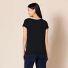 image:imageAmazon Essentials Womens Jersey RegularFit ShortSleeve BoatNeck TShirtBlackWhite